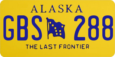 AK license plate GBS288