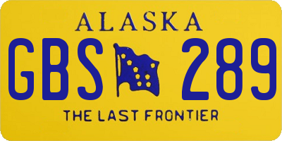 AK license plate GBS289