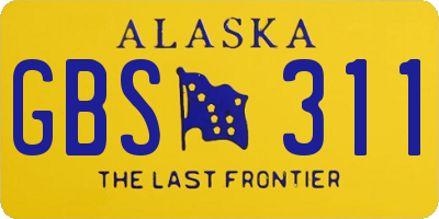 AK license plate GBS311