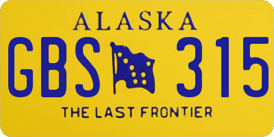 AK license plate GBS315