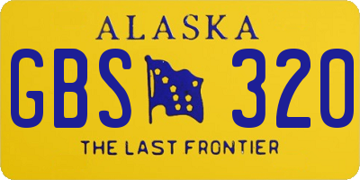 AK license plate GBS320