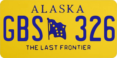 AK license plate GBS326