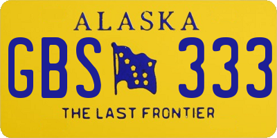 AK license plate GBS333