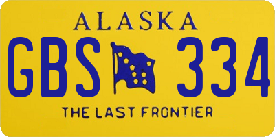 AK license plate GBS334