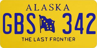 AK license plate GBS342