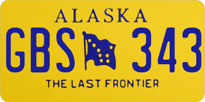 AK license plate GBS343