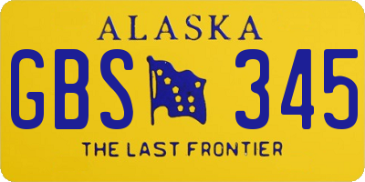 AK license plate GBS345