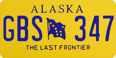 AK license plate GBS347