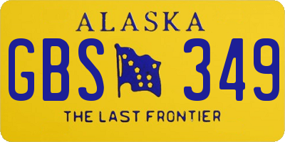 AK license plate GBS349