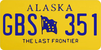 AK license plate GBS351