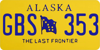 AK license plate GBS353