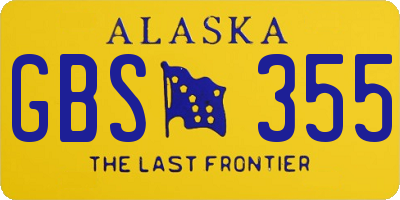 AK license plate GBS355