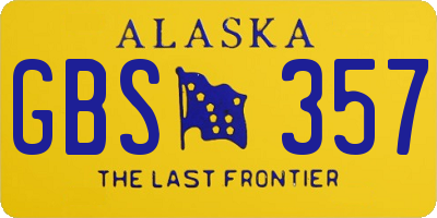 AK license plate GBS357