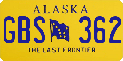 AK license plate GBS362