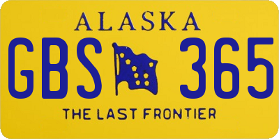 AK license plate GBS365