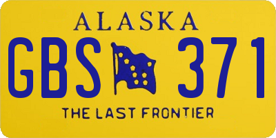 AK license plate GBS371