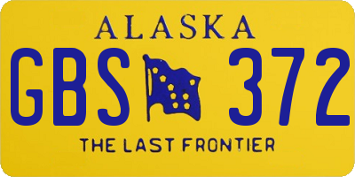 AK license plate GBS372