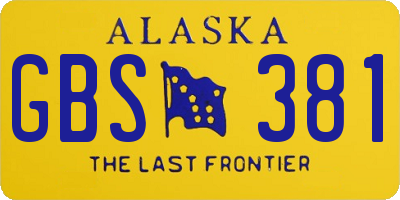 AK license plate GBS381
