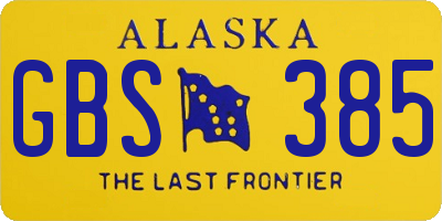 AK license plate GBS385