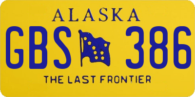 AK license plate GBS386