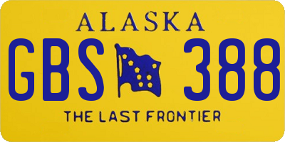 AK license plate GBS388