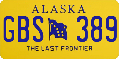 AK license plate GBS389