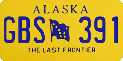 AK license plate GBS391