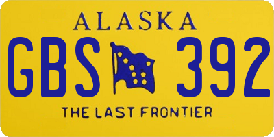 AK license plate GBS392