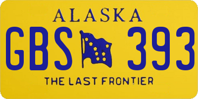 AK license plate GBS393