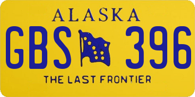 AK license plate GBS396