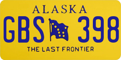 AK license plate GBS398