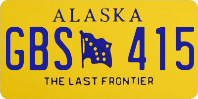 AK license plate GBS415