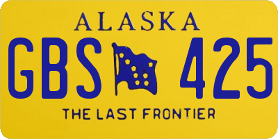 AK license plate GBS425