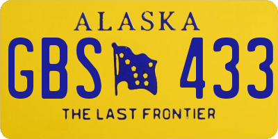 AK license plate GBS433