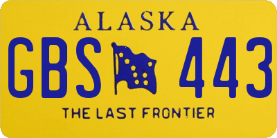 AK license plate GBS443