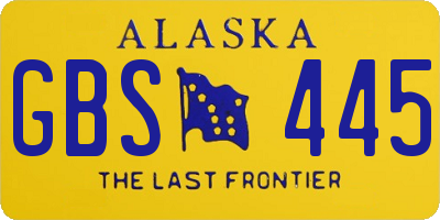 AK license plate GBS445