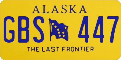 AK license plate GBS447