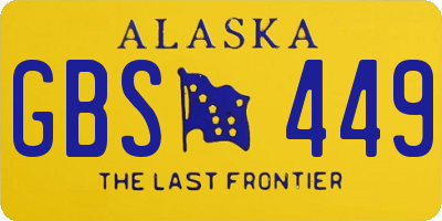 AK license plate GBS449