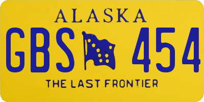 AK license plate GBS454