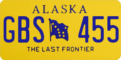 AK license plate GBS455