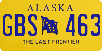 AK license plate GBS463