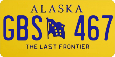AK license plate GBS467