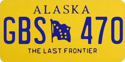 AK license plate GBS470