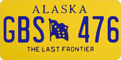 AK license plate GBS476