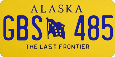 AK license plate GBS485