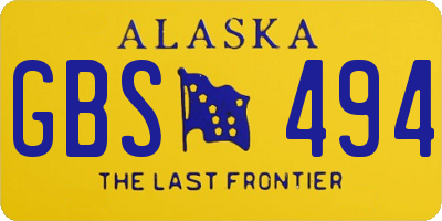 AK license plate GBS494