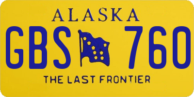 AK license plate GBS760