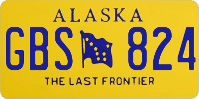 AK license plate GBS824