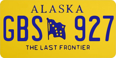 AK license plate GBS927