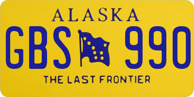 AK license plate GBS990